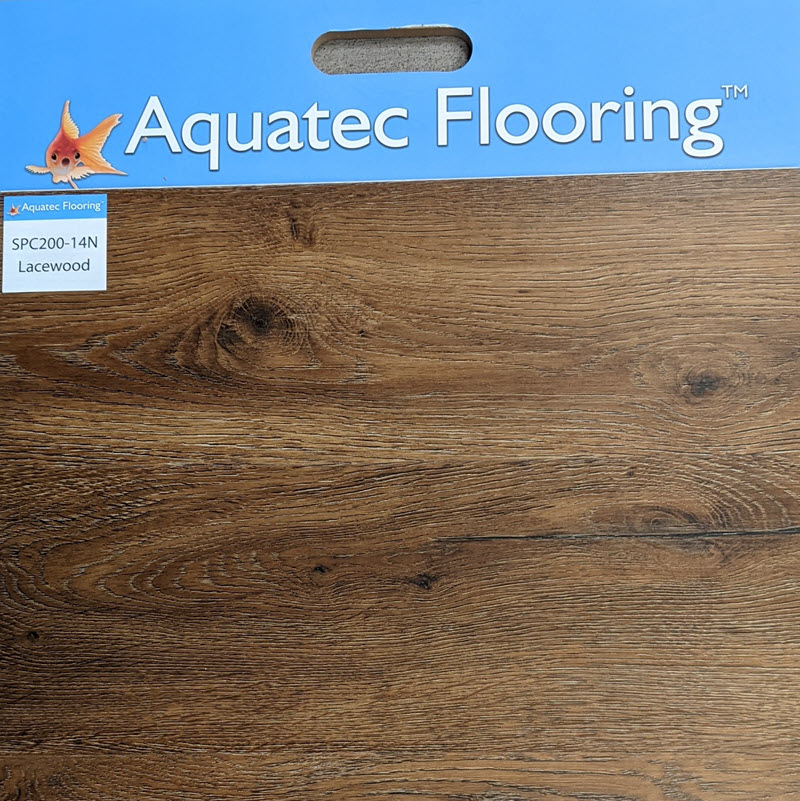 Aquatec-Flooring Lacewood features warm browns and beiges