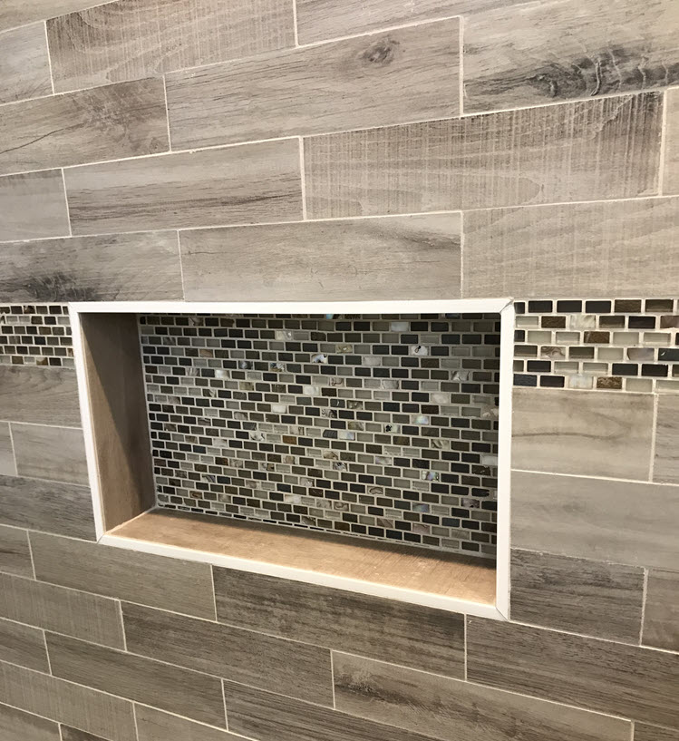Mosaics Add the Perfect Touch of Bling to a Shower/Bath Enclosure