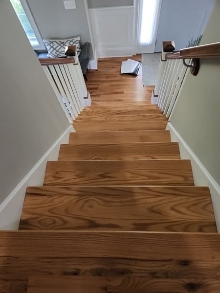 Bare wood stairs