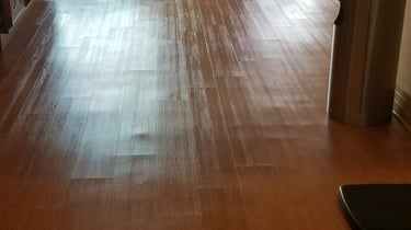 Sub floor irregularities are less likely to telegraph through a floating floor the way they do with a traditional glued down floor.