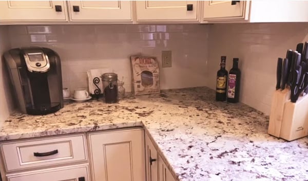 Who would think that white 3 x 6 Glass subway tile could be so perfect for a kitchen