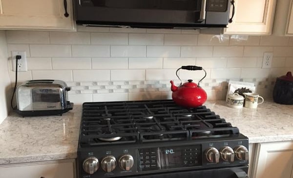 Subway Tile with a Brick Mosaic Border