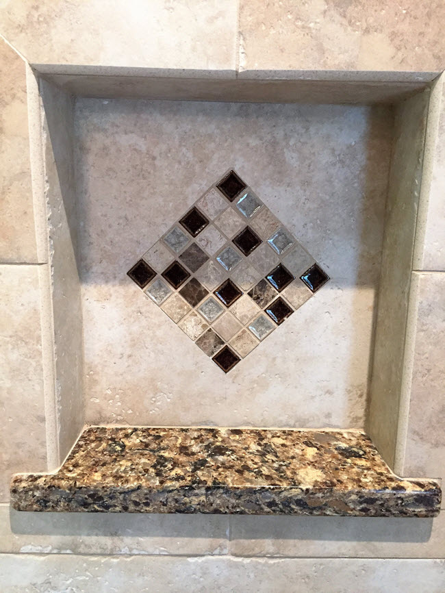 Bathroom niche tile installation by Floor Decor Design Center