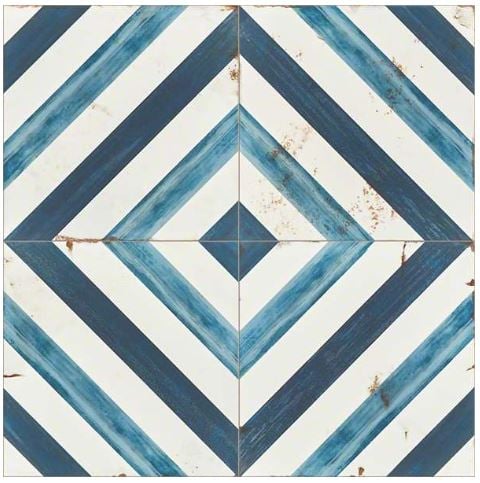 Blue Daze celebrates blue in a diagonal pattern that forms a diamond