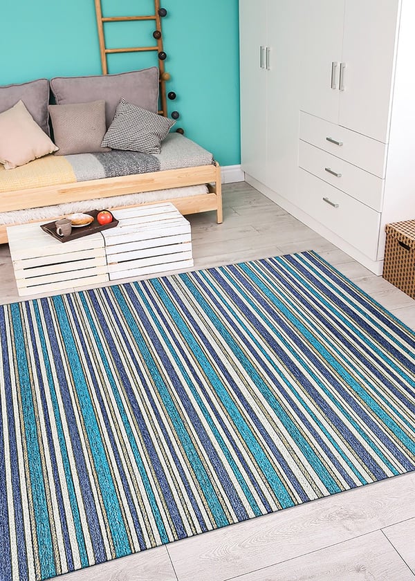 Brockton Cobalt-Teal Indoor/Outdoor Rug