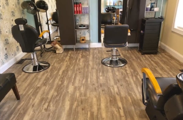 Shaw LVT flooring for this home salon.