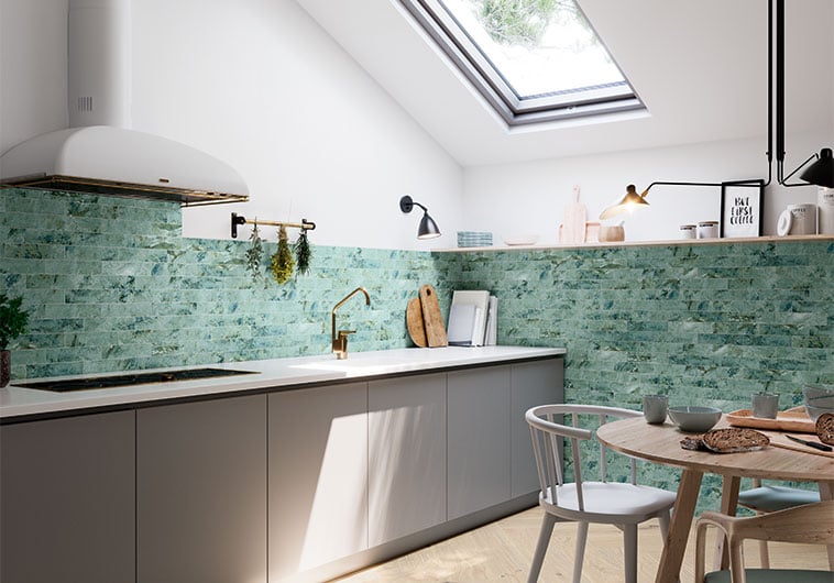 Subway tiles and bricks are closely related in shape and in how they never go out of style.