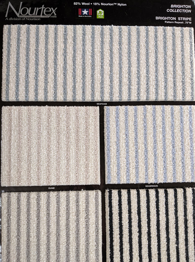 Brighton Stripe Broadloom wool carpet from Nourtex