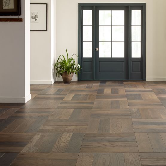 Entry way with Old World Herringbone