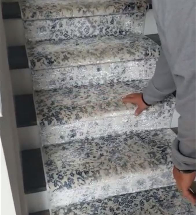 Select a coordinating carpet binding for your stair runner.