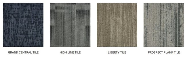 Stanton Carpet's new Stanton Street Decorative Commercial collection includes 17 carpet tiles and broadloom styles tailored for the decorative commercial market