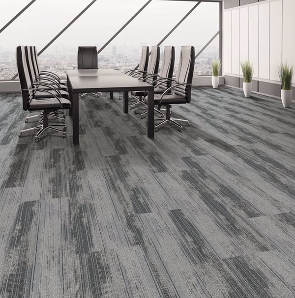 Prospect Plank tile in color Fog with the planks installed parallel to one another