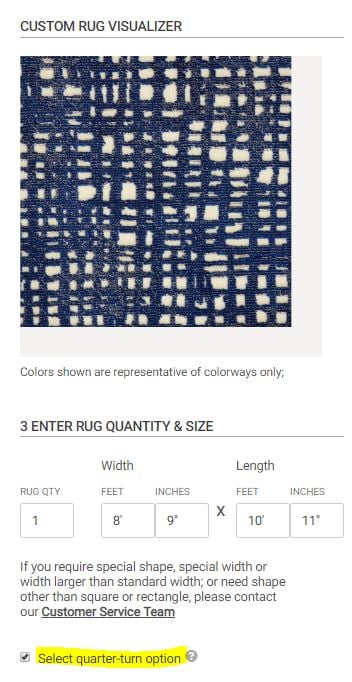 Step 3: Select the Quantity and Size of Your Rugs 