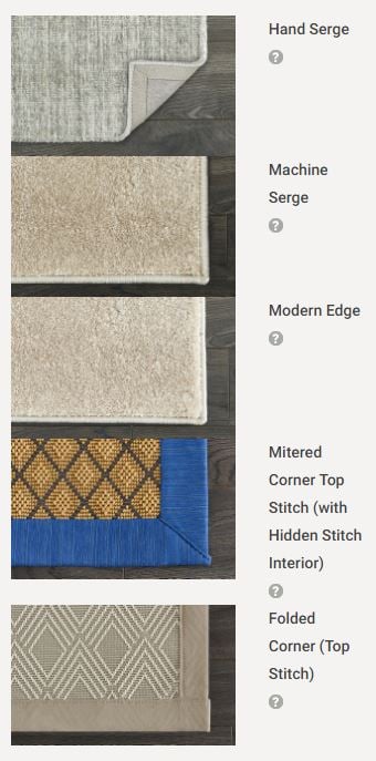 Step 2: Select How You Want Your Rug Finished 