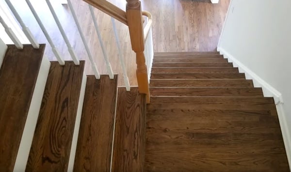 Custom Stain Stair and Landing on Site