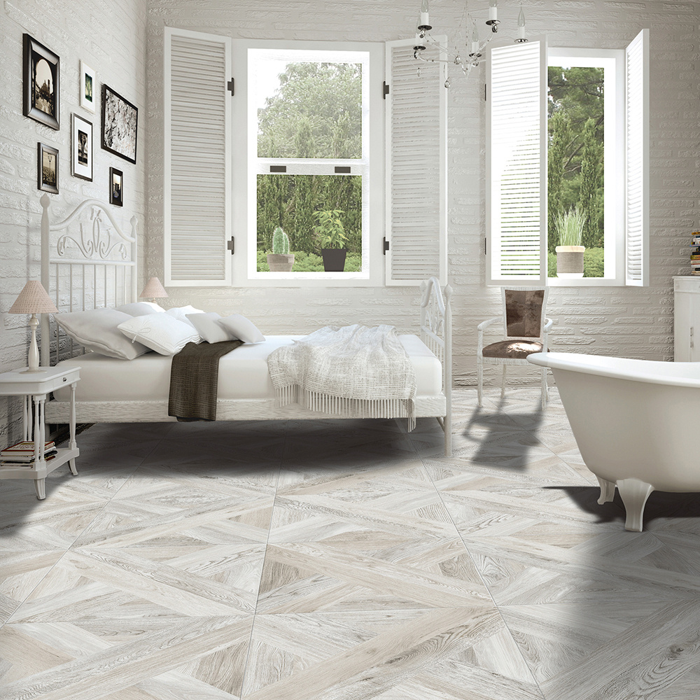 Borneo_PorcelainTile_Bianco_Matte_23-7X23-7_FloorWallTile_DCUBIANBORNEFF23_Bed
