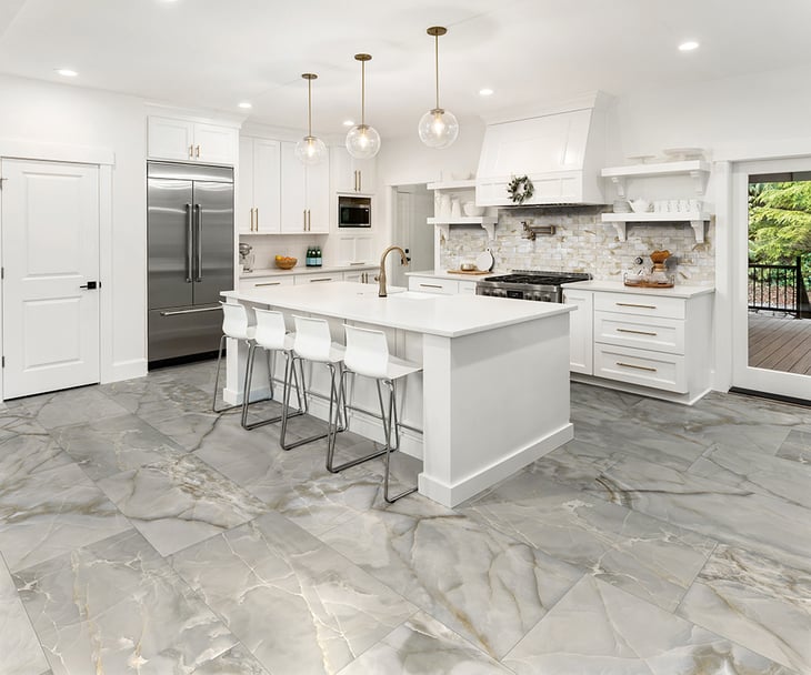 Grace_PorcelainTile_DarkGrey_24x48_Field_White_3x6_BrickMosaic_Kitchen_2