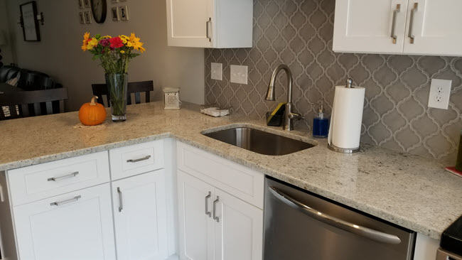 The kitchen transformed with a new backsplash