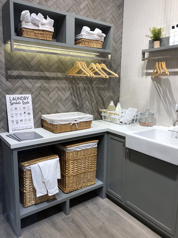 White adds space and light to this laundry room.