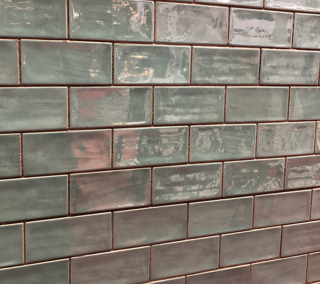 Try shimmery glass subway tile