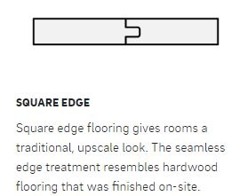 On-site finishing allows you design options such as non-beveled edge profiles.
