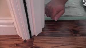 Door casing should be undercut for a cleaner finished look and avoid gap between the floor and door casement. 