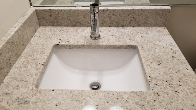 Granite countertop and new sink vanity